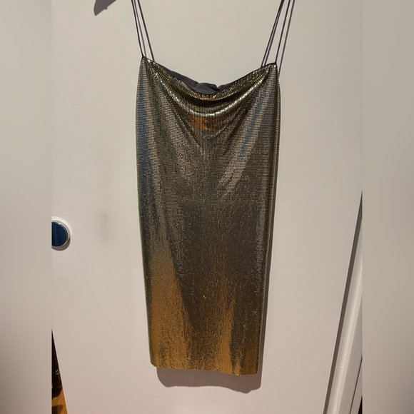 Alice and Olivia - Harmony Chain Mail Slip Dress in antique silver size 2 - Picture 5 of 9